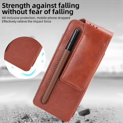 For Samsung Galaxy Z Fold 3 / 4 / 5 / 6 VIETAO Retro Thinking Series PU Shockproof Phone Bag, Without Pen(Brown) - Galaxy Z Fold5 Cases by VIETAO | Online Shopping UK | buy2fix