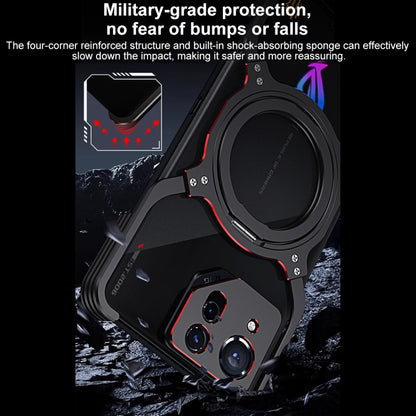 For Asus ROG Phone 8 / 8 Pro Mechanical Arm Borderless MagSafe Holder Metal Phone Case(Black Purple) - ASUS Cases by buy2fix | Online Shopping UK | buy2fix