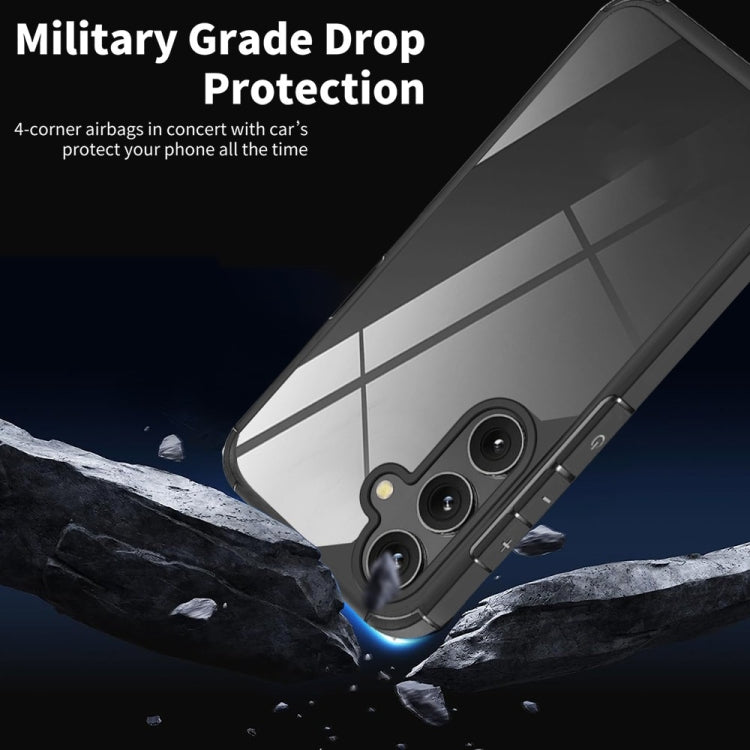 For Samsung Galaxy S25+ 5G Acrylic+TPU Transparent Shockproof Phone Case(Black) by buy2fix