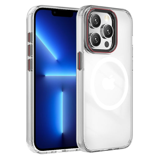 For iPhone 13 Pro Crystal TPU Hybrid PC MagSafe Phone Case(Transparent) by buy2fix