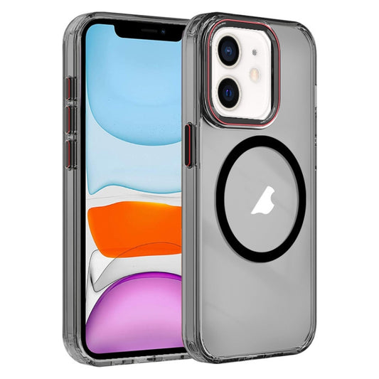 For iPhone 11 Crystal TPU Hybrid PC MagSafe Phone Case(Transparent Black) by buy2fix