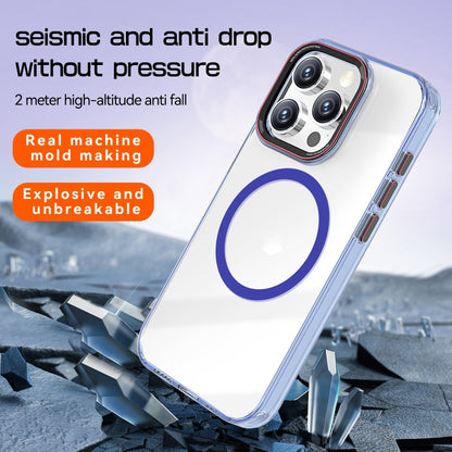 For iPhone 14 Pro Crystal TPU Hybrid PC MagSafe Phone Case(Transparent Blue) - iPhone 14 Pro Cases by buy2fix | Online Shopping UK | buy2fix