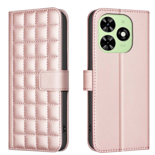 For Tecno Spark Go 2024 / 20C / Pop 8 Square Texture Leather Phone Case(Rose Gold) by buy2fix