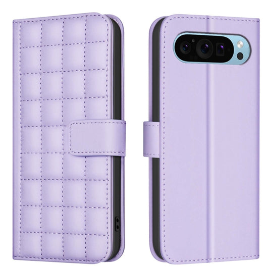 For Google Pixel 9 Pro Square Texture Leather Phone Case(Purple) by buy2fix