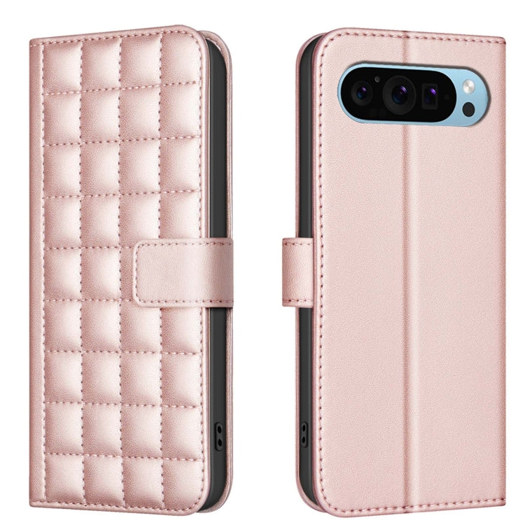 For Google Pixel 9 Pro Square Texture Leather Phone Case(Rose Gold) by buy2fix