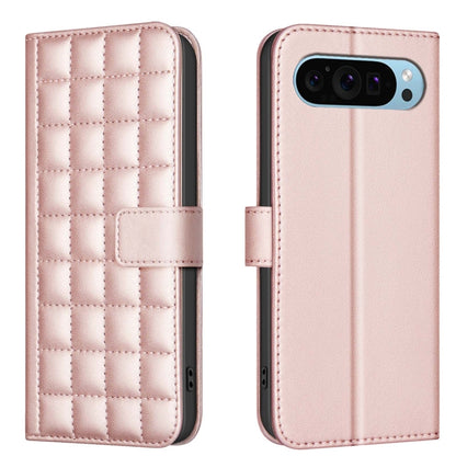 For Google Pixel 9 Pro Square Texture Leather Phone Case(Rose Gold) by buy2fix