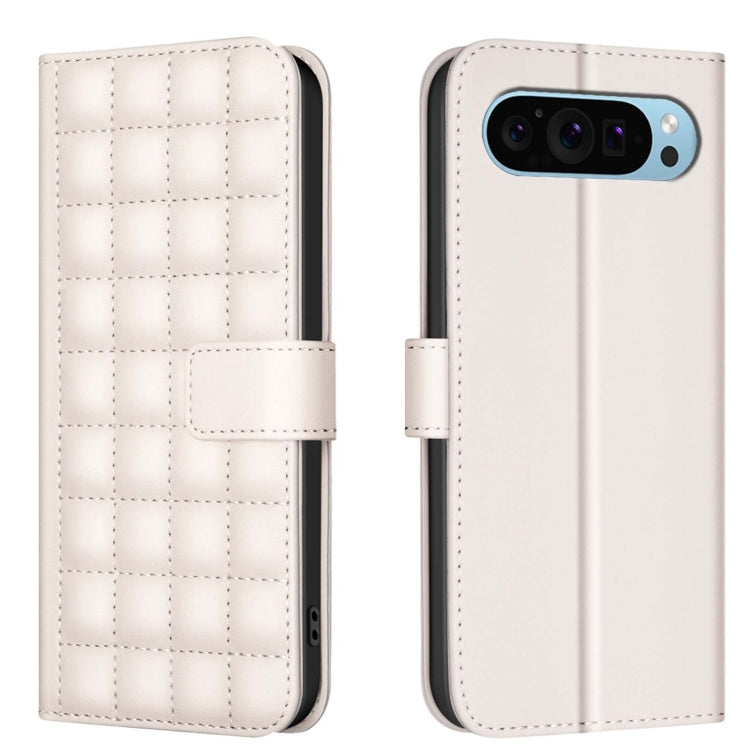 For Google Pixel 9 Pro Square Texture Leather Phone Case(Beige) by buy2fix