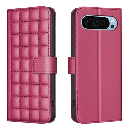 For Google Pixel 9 Pro Square Texture Leather Phone Case(Red) by buy2fix