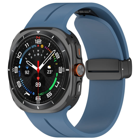 For Galaxy Watch Ultra2 2026 / 2025 / 1 2024 Magnetic Folding Buckle Silicone Watch Band(Blue)