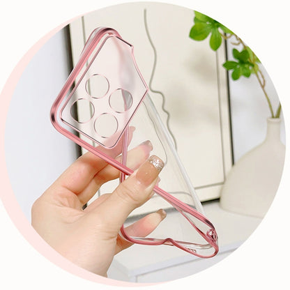 For Redmi K70 / K70 Pro Plated Gradient Glitter Butterfly Holder TPU Phone Case(Silver) by buy2fix