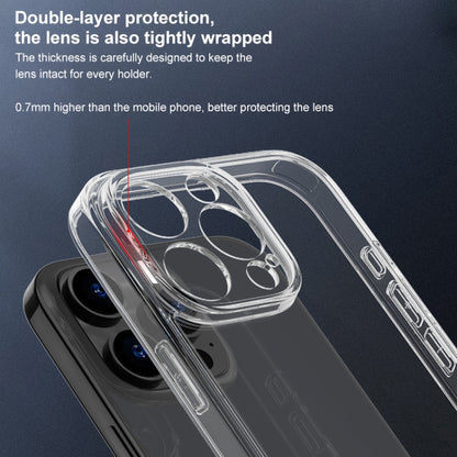 For iPhone 16 Four Corner Airbag Transparent Glass Phone Case by buy2fix