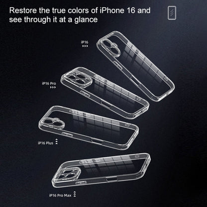 For iPhone 16 Pro Four Corner Airbag Transparent Glass Phone Case by buy2fix