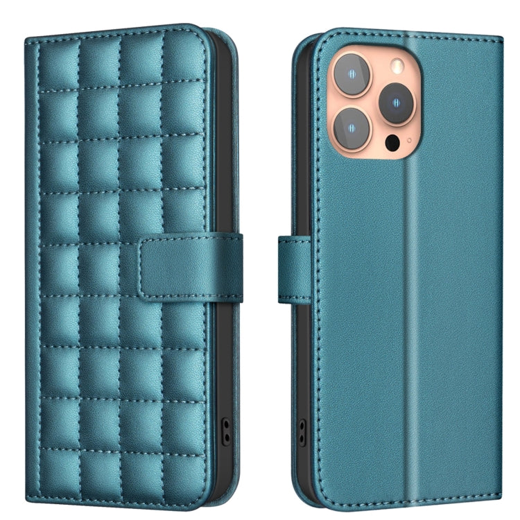 For iPhone 16 Pro Max Square Texture Leather Phone Case(Green) by buy2fix