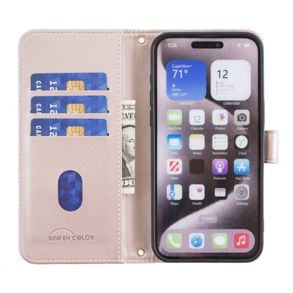 For iPhone 16 Pro Max Square Texture Leather Phone Case(Rose Gold) by buy2fix