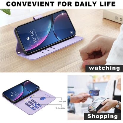 For iPhone 16e Square Texture Leather Phone Case(Purple) by buy2fix