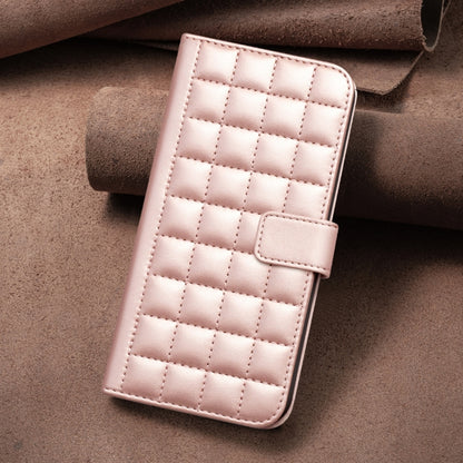 For iPhone 16e Square Texture Leather Phone Case(Rose Gold) by buy2fix