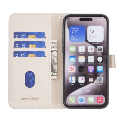 For iPhone 16e Square Texture Leather Phone Case(Beige) by buy2fix