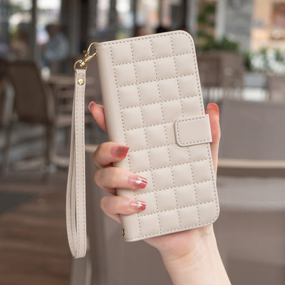 For iPhone 16e Square Texture Leather Phone Case(Beige) by buy2fix