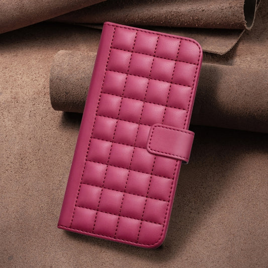 For iPhone 16e Square Texture Leather Phone Case(Red) by buy2fix