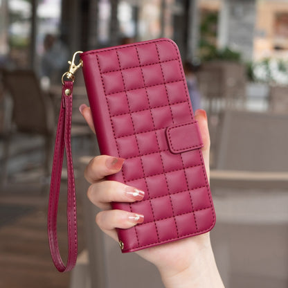 For iPhone 16e Square Texture Leather Phone Case(Red) by buy2fix