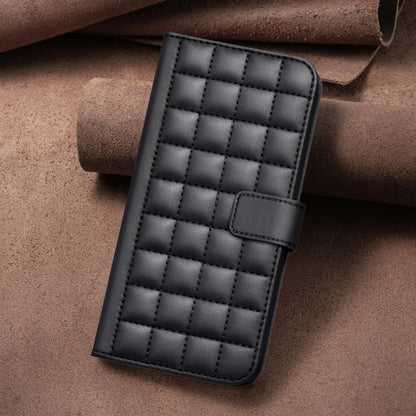 For iPhone 16e Square Texture Leather Phone Case(Black) by buy2fix