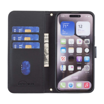 For iPhone 16e Square Texture Leather Phone Case(Black) by buy2fix