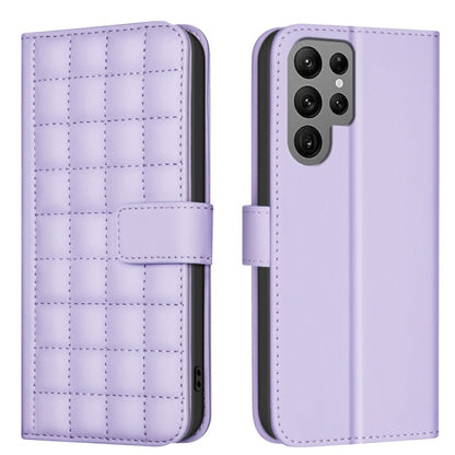 For Samsung Galaxy S25 Ultra 5G Square Texture Leather Phone Case(Purple) by buy2fix