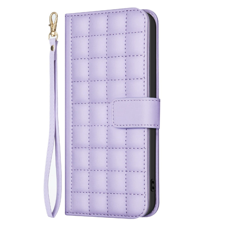 For Samsung Galaxy S25 Ultra 5G Square Texture Leather Phone Case(Purple) by buy2fix