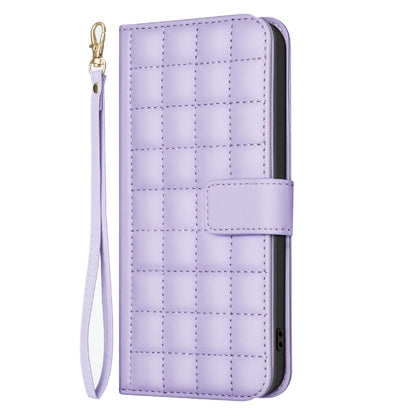 For Samsung Galaxy S25 Ultra 5G Square Texture Leather Phone Case(Purple) by buy2fix