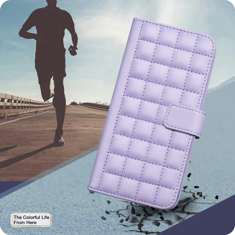 For Samsung Galaxy S25 Ultra 5G Square Texture Leather Phone Case(Purple) by buy2fix