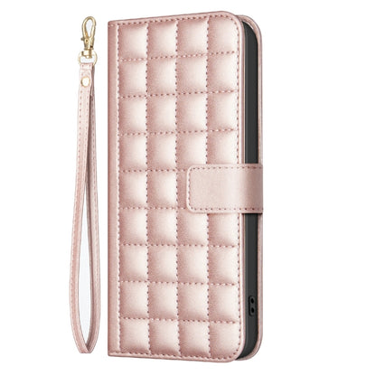 For Samsung Galaxy S25 Ultra 5G Square Texture Leather Phone Case(Rose Gold) by buy2fix