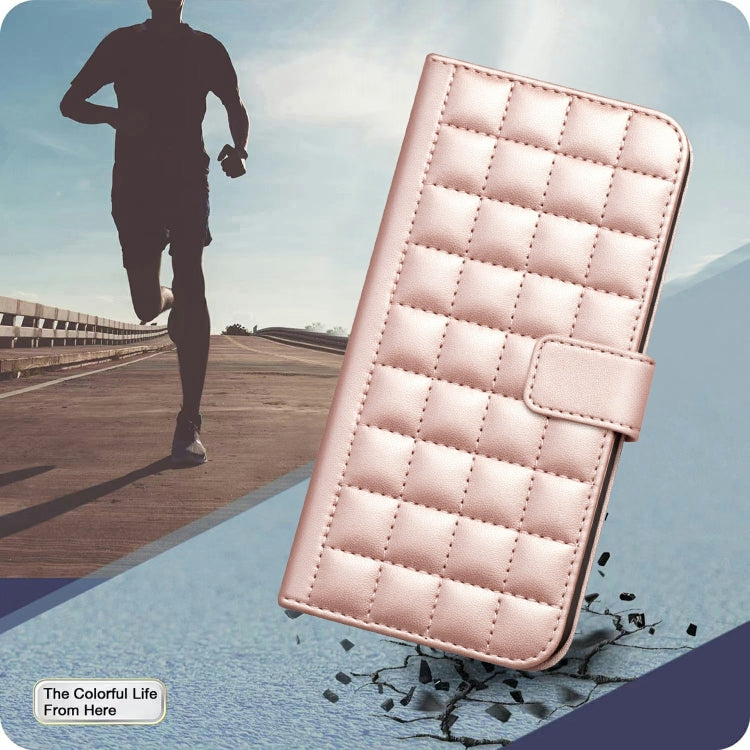 For Samsung Galaxy S25 Ultra 5G Square Texture Leather Phone Case(Rose Gold) by buy2fix