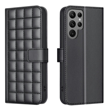 For Samsung Galaxy S25 Ultra 5G Square Texture Leather Phone Case(Black) by buy2fix