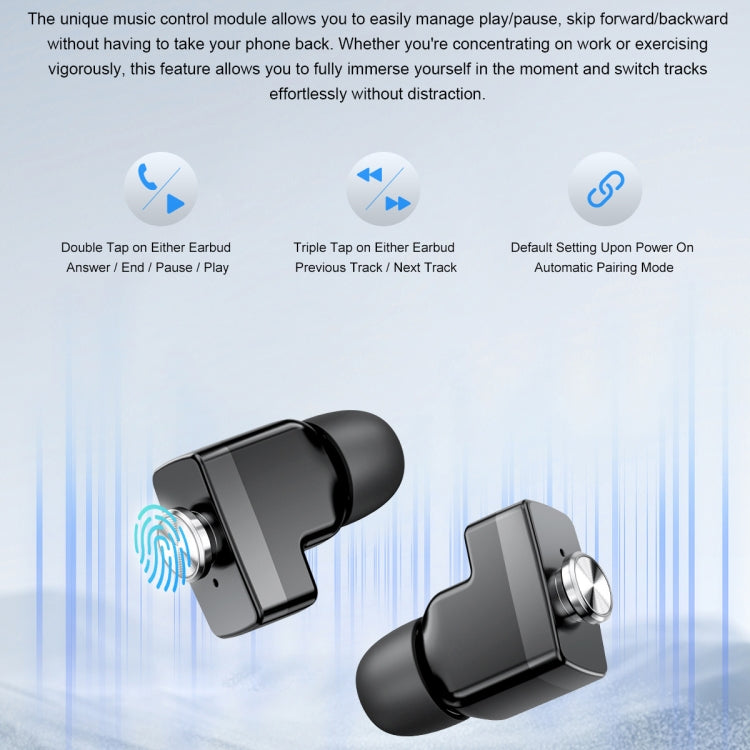 GT95 1.53 inch IPS Screen 2 in 1 Bluetooth Earphone Smart Watch(Black) by buy2fix