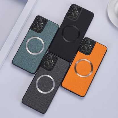 For Motorola Moto G 5G 2024 CD Magsafe Magnetic Cloth Texture Phone Case(Black) by buy2fix