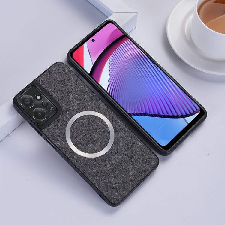 For Motorola Moto G 5G 2024 CD Magsafe Magnetic Cloth Texture Phone Case(Black) by buy2fix