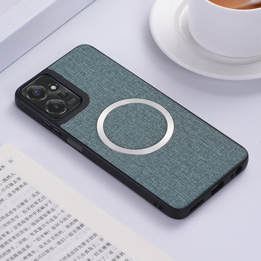 For Motorola Moto G 5G 2024 CD Magsafe Magnetic Cloth Texture Phone Case(Light Green) by buy2fix