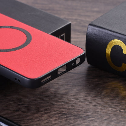 For Motorola Moto G 5G 2024 PU MagSafe Magnetic Phone Case(Red) by buy2fix