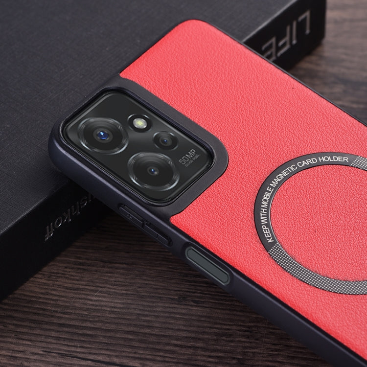 For Motorola Moto G 5G 2024 PU MagSafe Magnetic Phone Case(Red) by buy2fix