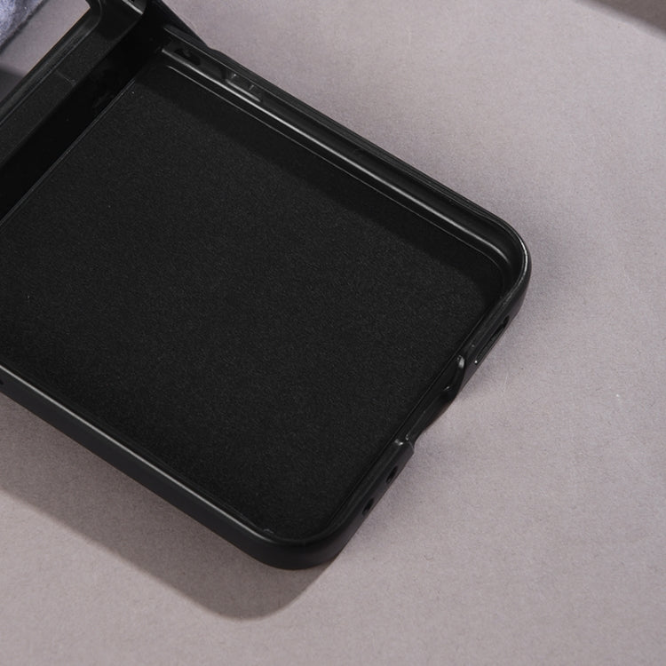 For Motorola Razr 50 Three-stage Folding Magsafe Cloth Texture Phone Case(Purple) by buy2fix