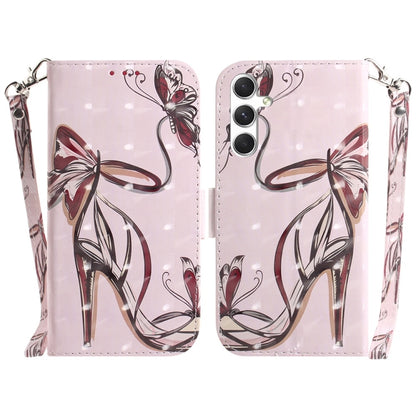 For Samsung Galaxy S25 5G 3D Colored Flip Leather Phone Case(Butterfly High-heeled) by buy2fix