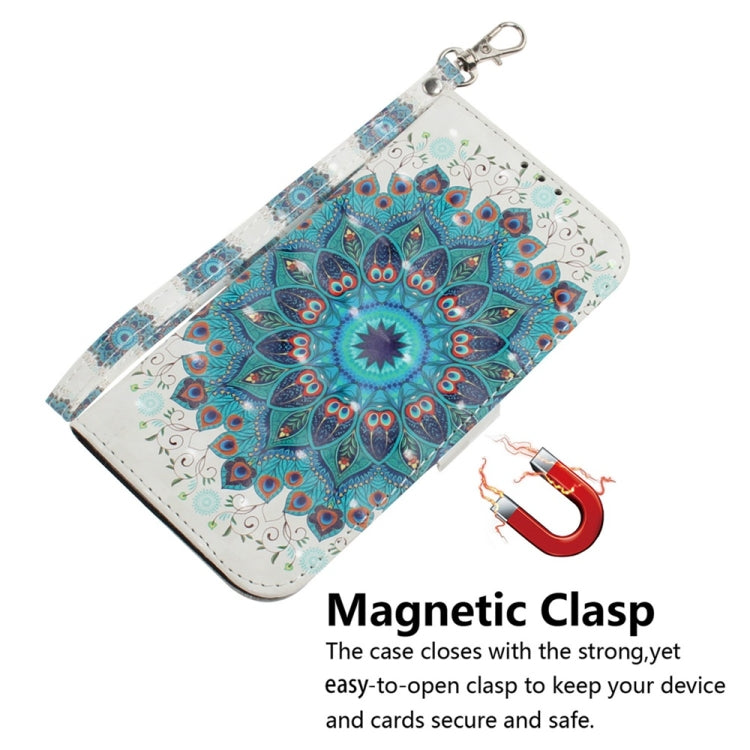 For Samsung Galaxy S25 5G 3D Colored Flip Leather Phone Case(Peacock Wreath) by buy2fix