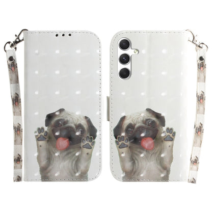 For Samsung Galaxy S25 5G 3D Colored Flip Leather Phone Case(Pug) by buy2fix