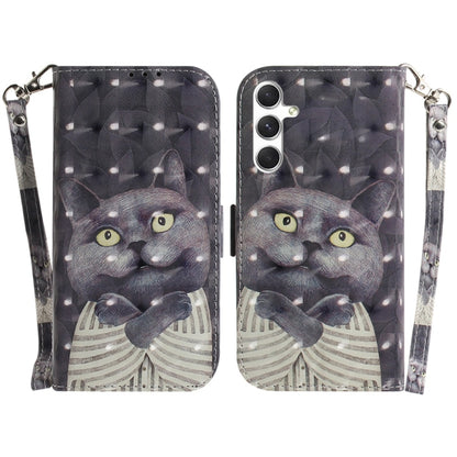 For Samsung Galaxy S25 5G 3D Colored Flip Leather Phone Case(Hug Cat) by buy2fix