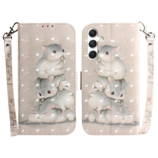 For Samsung Galaxy S25 5G 3D Colored Flip Leather Phone Case(Squirrels) by buy2fix