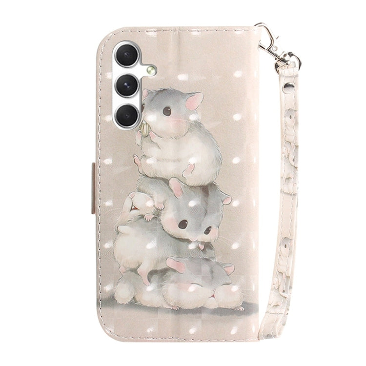 For Samsung Galaxy S25 5G 3D Colored Flip Leather Phone Case(Squirrels) by buy2fix