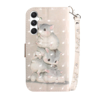 For Samsung Galaxy S25 5G 3D Colored Flip Leather Phone Case(Squirrels) by buy2fix