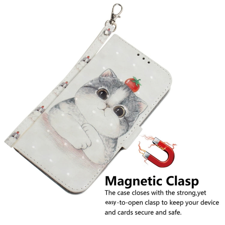 For Samsung Galaxy S25 5G 3D Colored Flip Leather Phone Case(Cute Cat) by buy2fix