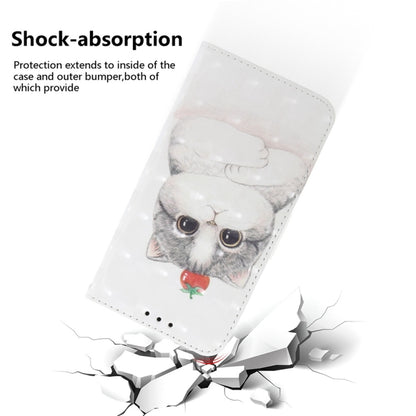 For Samsung Galaxy S25 5G 3D Colored Flip Leather Phone Case(Cute Cat) by buy2fix