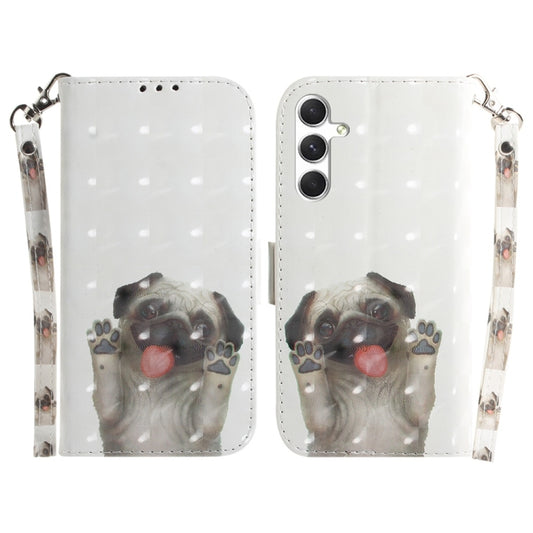 For Samsung Galaxy S25+ 5G 3D Colored Flip Leather Phone Case(Pug) by buy2fix